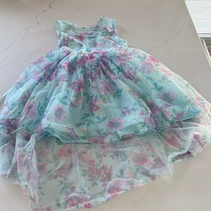 Floral Blue and Pink Kids Dress